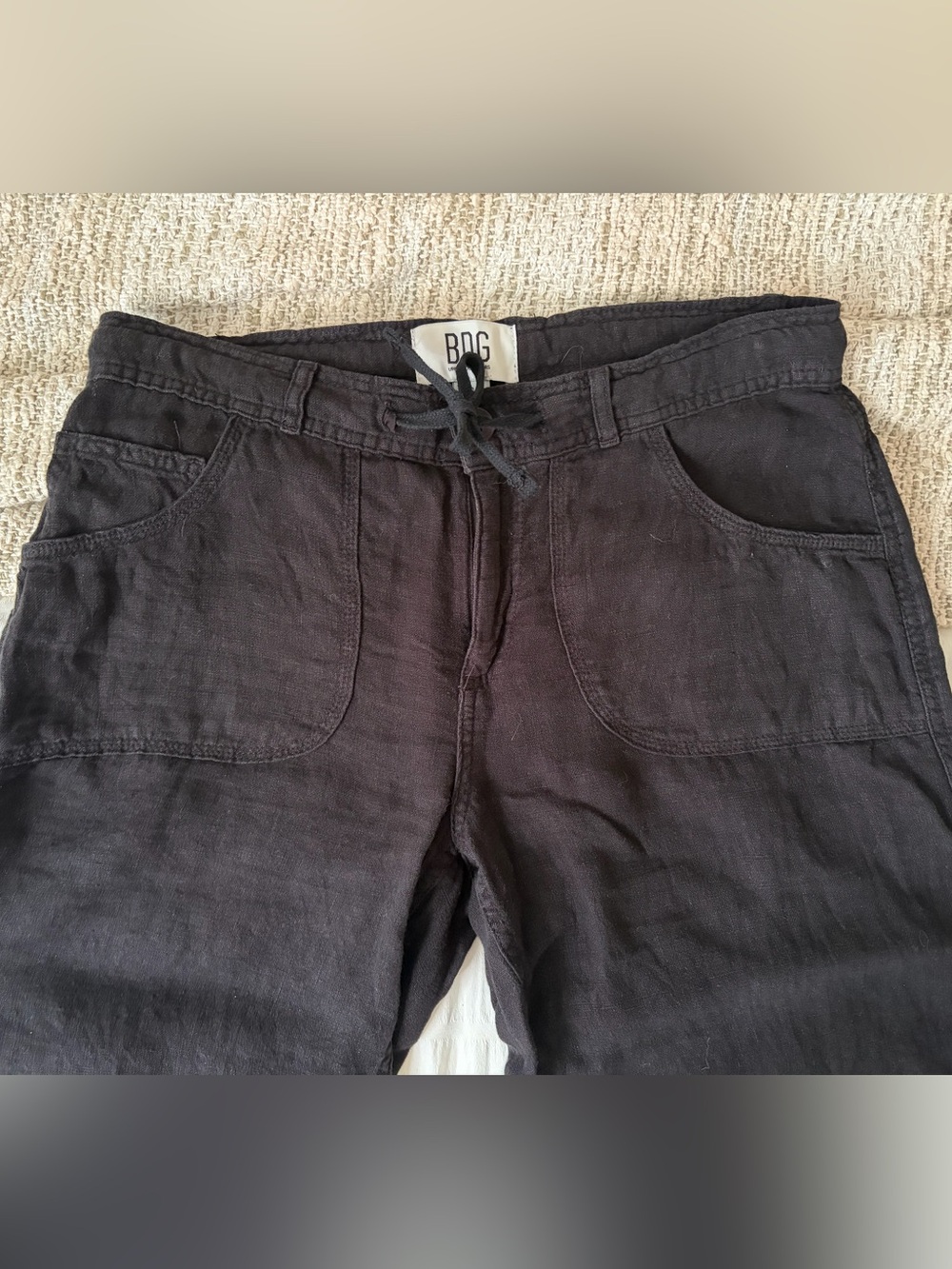 Urban Outfitters BDG Black Casual Linen-Blend Wide-Leg Pants - Picture 3 of 5